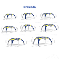 Tentspace Tente de gazebo gonflée portable imprimée sur mesure 5m6m7m8m Tente dôme à air pour les gonflables publicitaires pour événements sportifs en plein air