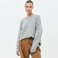 Pull épais de style européen pour femmes, col rond, chaud, idéal pour les commandes en gros et les clients B2B, personnalisation OEM ODM