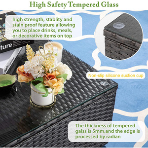 <span class=keywords><strong>5</strong></span> miếng hiện đại sân vườn đồ nội thất PE <span class=keywords><strong>wicker</strong></span> ngoài trời sofa cắt đặt với Ottoman - Product Image 3