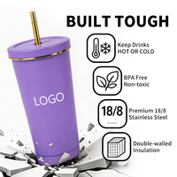 Gobelet isotherme en acier inoxydable 304 durable avec paille, design ergonomique, idéal