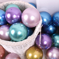 Ballons en latex de 12 pouces couleur chrome métallisé pour Noël, la fête des mères et les fêtes - Ballons à l'hélium de haute qualité et écologiques