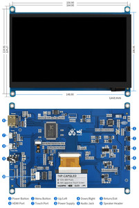 Pantalla táctil capacitiva QLED de punto cuántico de 7 pulgadas, 1024x600G + G, soporte de vidrio templado, consolas Raspberry Pi Jetson Nano Windows - Product Image 3