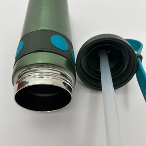 Custom Logo Insulated Stainless <b>Steel</b> Water <b>Bottle</b> with Silicone Carry Strap & Anti-Slip Grip - Product Image 3