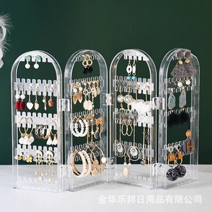 Earring Storage Rack Necklace Jewelry Organizer 4 Layers Desktop Plastic <b>Display</b> <b>Stand</b> for Jewelry Organizers - Product Image 3