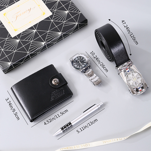 Set de Regalo Personalizado con Logotipo: Cartera, Cinturón, Reloj de Cuarzo y Gafas de Sol <span class=keywords><strong>para</strong></span> Hombre, Regalo <span class=keywords><strong>para</strong></span> el Día del Padre o del Hombre, <span class=keywords><strong>para</strong></span> <span class=keywords><strong>Novio</strong></span> - Product Image 2