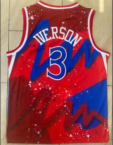 <span class=keywords><strong>Maillot</strong></span> de basket-ball vintage rétro <span class=keywords><strong>Allen</strong></span> <span class=keywords><strong>Iverson</strong></span> prêt à être expédié – Uniforme de sport brodé pour hommes, vente en gros - Product Image 4
