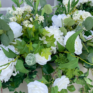 Promise Greeney y White Rose Flower Runner Corredor de flores artificiales Decoración de la boda - Product Image 4