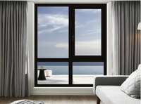 Fenêtres à battants inclinables et pivotants avec double vitrage, design moderne et minimaliste, cadre en PVC pour hôtel, salon, chambre et villa