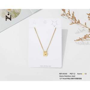 Collier avec pendentif lettre L EzL, plaqué or, acier inoxydable, chaîne minimaliste, unisexe, bijoux de tous les jours, cadeau - Product Image 3