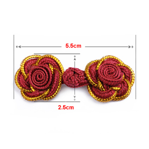 Yiwu Wintop Chinlon Material <span class=keywords><strong>oro</strong></span> color rosa <span class=keywords><strong>flor</strong></span> forma hecha a mano nudo chino <span class=keywords><strong>botones</strong></span> para tarjeta <span class=keywords><strong>de</strong></span> boda - Product Image 2