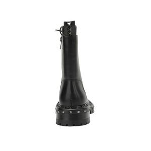 Bottines rétro pour femmes Moncheer, style western formel, avec talon carré, lacets, hauteur accrue et fermeture éclair latérale - Product Image 5