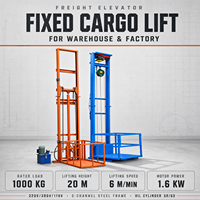 Plateforme élévatrice hydraulique électrique fixe pour marchandises 1000 kg, élévateur de fret 20 m de hauteur de levage, équipement de chargement