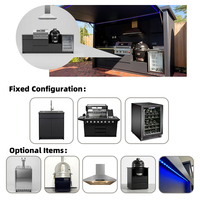 Cuisine extérieure de style européen anti-insectes en acier inoxydable avec abri, évier modulaire, cuisine extérieure, barbecue pour jardin