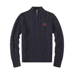 Maglione da <span class=keywords><strong>uomo</strong></span> RALFLAR in <span class=keywords><strong>cotone</strong></span> lavorato a <span class=keywords><strong>maglia</strong></span> con collo alto e chiusura a zip, stile Old Money autunnale, anti-restringimento, ispirato all'Inghilterra - Product Image 1