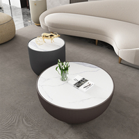 Table basse en marbre et tabouret latéral, meuble de salon de luxe, de styliste italien, ensemble bol central, table de thé ronde