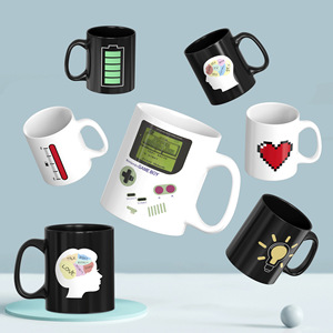 Nouvelle tasse à café en céramique transfrontalière, grande capacité, créative, tendance, de haute valeur, pour boissons chaudes, à changement de couleur - Product Image 1