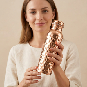 Premium Hand-Hammered Pure Copper <b>Water</b> <b>Bottle</b> - Ayurvedic Wellness <b>Bottle</b> for Sustainable <b>Daily</b> Hydration & Gift - Product Image 5