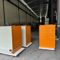 Panneau sandwich en laine de roche de taille personnalisée, en acier coloré, plaque galvanisée, panneau d'isolation pour atelier industriel et bâtiment commercial