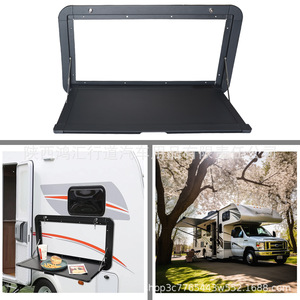 Aluminum Alloy RV External Folding <b>Table</b> 800x450mm Wall Mounted <b>Camping</b> Outdoor Dining <b>Storage</b> Rack - Product Image 1