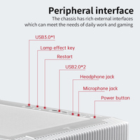 AntarcChill High Quality Case Gamer E-ATX Hinge Opening and Closing Tempered Glass With USB3.0 PC Gaming Case