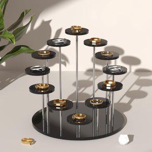 Exhibidor de Joyería y Relojes de Tres Niveles, Redondo, de Acrílico, Venta al Por Mayor de Fábrica, Personalizable - Product Image 5