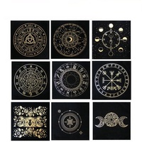 Nappe en velours épaissi de haute qualité 49 cm, motif haute définition, estampage à chaud Tour d'Or, tapis de jeu Rob Tarot