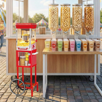 Chariot de vente de pop-corn avec machine à pop-corn professionnelle, bouilloire 2,5 oz, 300W, unité de comptoir pour fêtes foraines