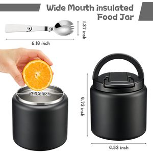 BABHAMNESS 26oz Boîte à lunch isotherme portable pour soupes et aliments chauds, pour enfants, 1 compartiment, large ouverture, anti-fuite, en acier inoxydable - Product Image 2