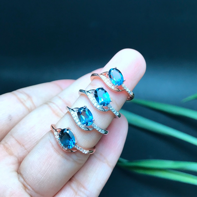 natural london blue topaz ring Style 5