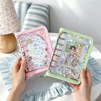 Lot de 10 classeurs A6 à fermeture éclair, couverture PVC transparente à 6 anneaux, rechargeable, pour carnet, photocard et agenda