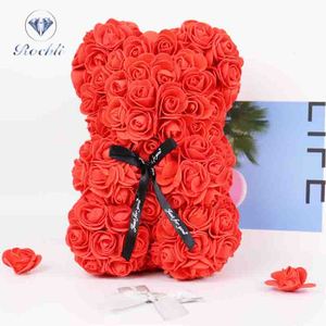 Vendita calda all'ingrosso 21 CM carino artificiale <span class=keywords><strong>romantico</strong></span> miglior regalo fiore PE schiuma rosa orsacchiotto rosa orso per san valentino Navida - Product Image 1