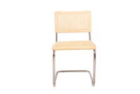 Accueil Meubles Marcel Breuer Cesca Cadeiras Chaises de salle à manger en porte-à-faux en rotin naturel noir avec accoudoirs