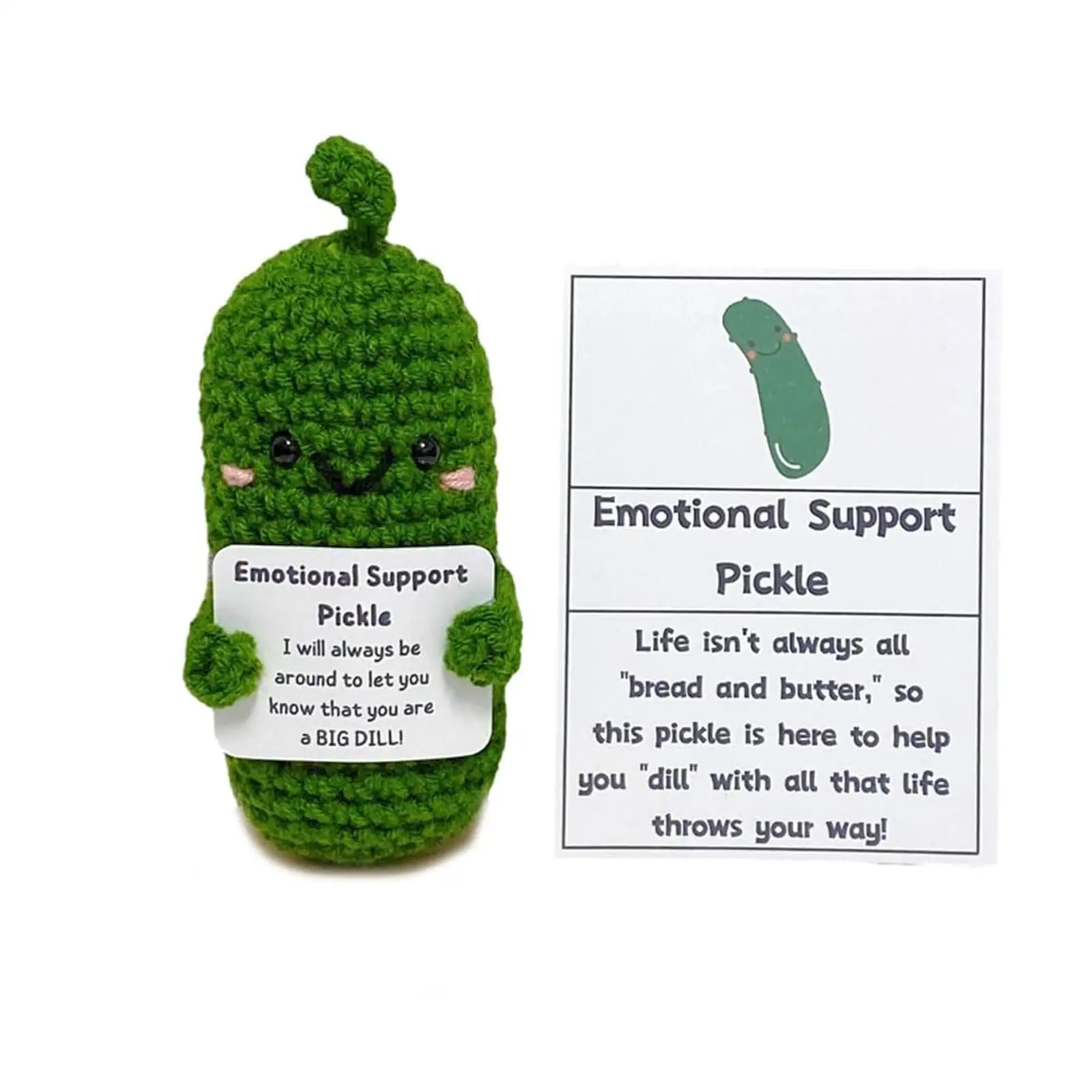 Handmade Emotional Support Pickled Cucumber Gift Handwoven Ornaments Emotional Support Crochet Pickled Cucumber Knitting Doll