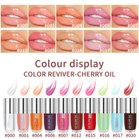 Huile à lèvres volumisante vegan longue durée à label privé, huile à lèvres volumisante hydratante à la cerise, huile à lèvres brillante avec un grand pinceau