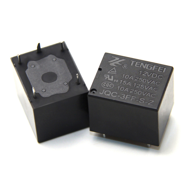 TENGFEI JQC-3FF-S-Z T73 5Pins 10A 15A Electromagnetic Mini Relay Silver Alloy DC Coil 12VDC 400 PCB Mount 250VAC
