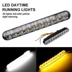 30 feux de jour à LED blancs avec clignotants jaunes pour voitures Yamaha (paire) - Product Image 3