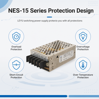 Alimentation à découpage série NES-15 15W 5V 12V 15V 24V 48V AC/DC à sortie unique régulée Mini SMPS pour applications industrielles, LED et CCTV