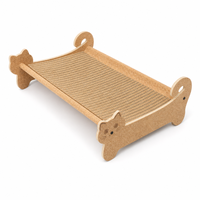 Cama para Gatos de Corcho Natural con Forma de Cabeza de Gato, Cama Rascable de Corcho con Marco de Madera con Silueta de Gato, Muebles Ecológicos para Gatos