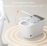 WC intelligent avec bidet intégré, allongé, télécommande, eau chaude, chasse d'eau automatique, capteur de pied, siège chauffant, économie d'eau, vente en gros