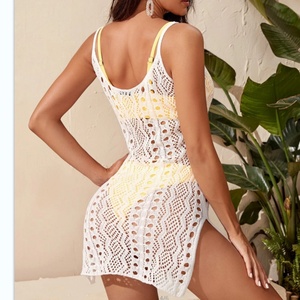 Bikini de malla de ganchillo sin mangas para mujer, con tiras en V, sujetador push-up, de secado rápido, para playa, sexy, informal, personalizado - Product Image 3