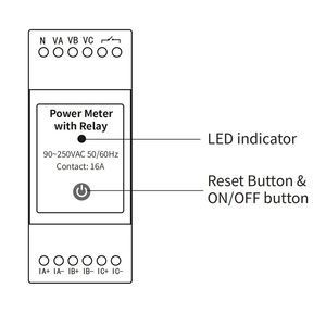 Wifi 3 giai đoạn thông minh Meter với 3 CTS kẹp hiện tại đo lường năng lượng mặt trời PV kWh Điện eenrgy điện màn hình điện Thống Kê - Product Image 3