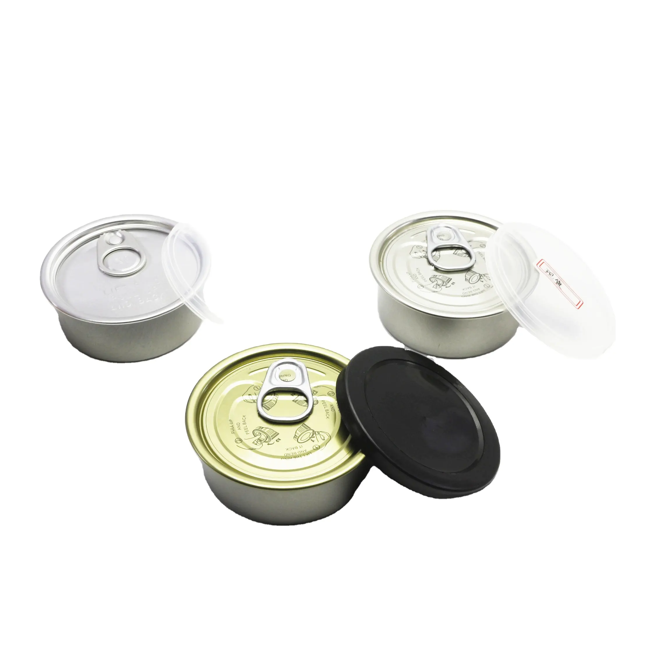100ml 100g in stock empty tuna cans 100ml ring pull food grade tin can and lid TC-103A