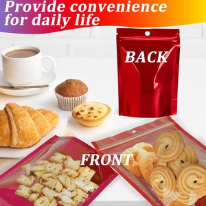 Bolsas de Mylar resellables con ventana frontal Almacenamiento de alimentos a prueba de olores para goma de mascar Sushi Leche Comida para mascotas Gelatina Comida enlatada - Product Image 5