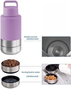 Logo personnalisé 34oz 3 en 1 en acier inoxydable mangeoire pour animaux de compagnie isolée sous vide voyage portable bouteille d'eau pour chien - Product Image 3