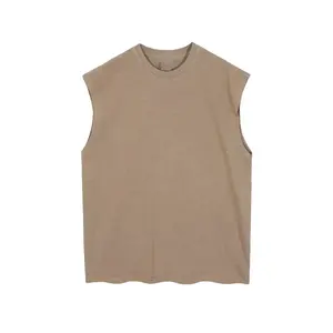 Cut-off Sleeves 100% Cotton shirt Cut Off Sleeveless T Shirt Men Factory Custom Men loose t-shirt