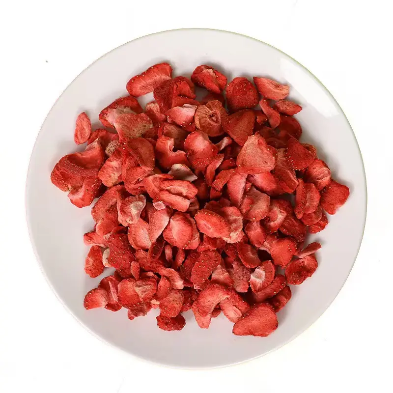 All'ingrosso 1kg di fragole liofilizzate fette di fragola congelate dolci frutta secca intera con imballaggio sfuso