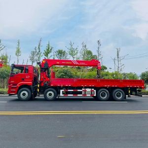 Camión grúa de carga Shacman Delong 8x4 de 350HP, grúa de pluma recta de 5 secciones Sany de 14 toneladas - Product Image 3