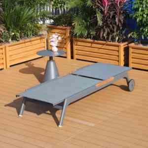 Chaise longue <span class=keywords><strong>de</strong></span> piscine avec roues métal <span class=keywords><strong>aluminium</strong></span> mobilier d'extérieur empilable <span class=keywords><strong>jardin</strong></span> plage chaise longue lit pour hôtels <span class=keywords><strong>de</strong></span> loisirs - Product Image 3