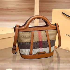 Bolsos de mano de lujo retro para mujer, bolsos de diseñador de moda, de lona, cuero genuino, estilo vintage a cuadros, bandolera, bolsos de mano para damas. - Product Image 2