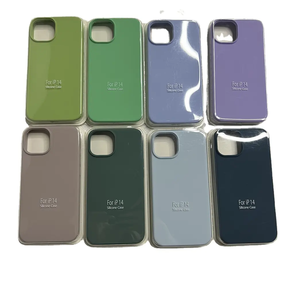 Para iphone13 pro max 2mm silicona líquida logotipo personalizado 64 colores cubierta a prueba de golpes a prueba de caja del teléfono apple iphone 13 mini BOLSA